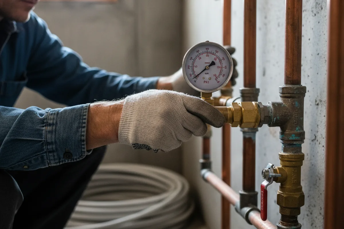 Pressure testing a repaired line during Water Line Repair in Camarillo